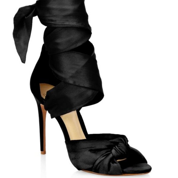Alexandre Birman Katherine Silk Ankle-Wrap Sandals